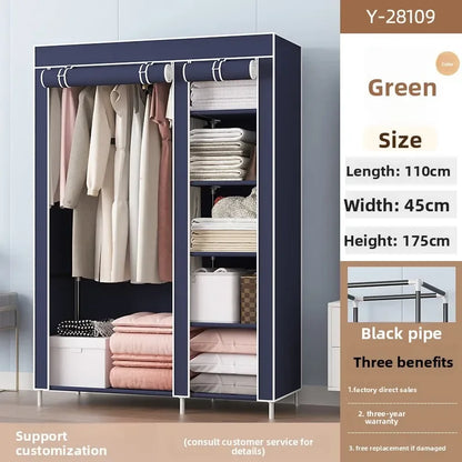 Simple wardrobe storage non-woven fabric assembly folding foreign trade e****mical cloth wardrobe