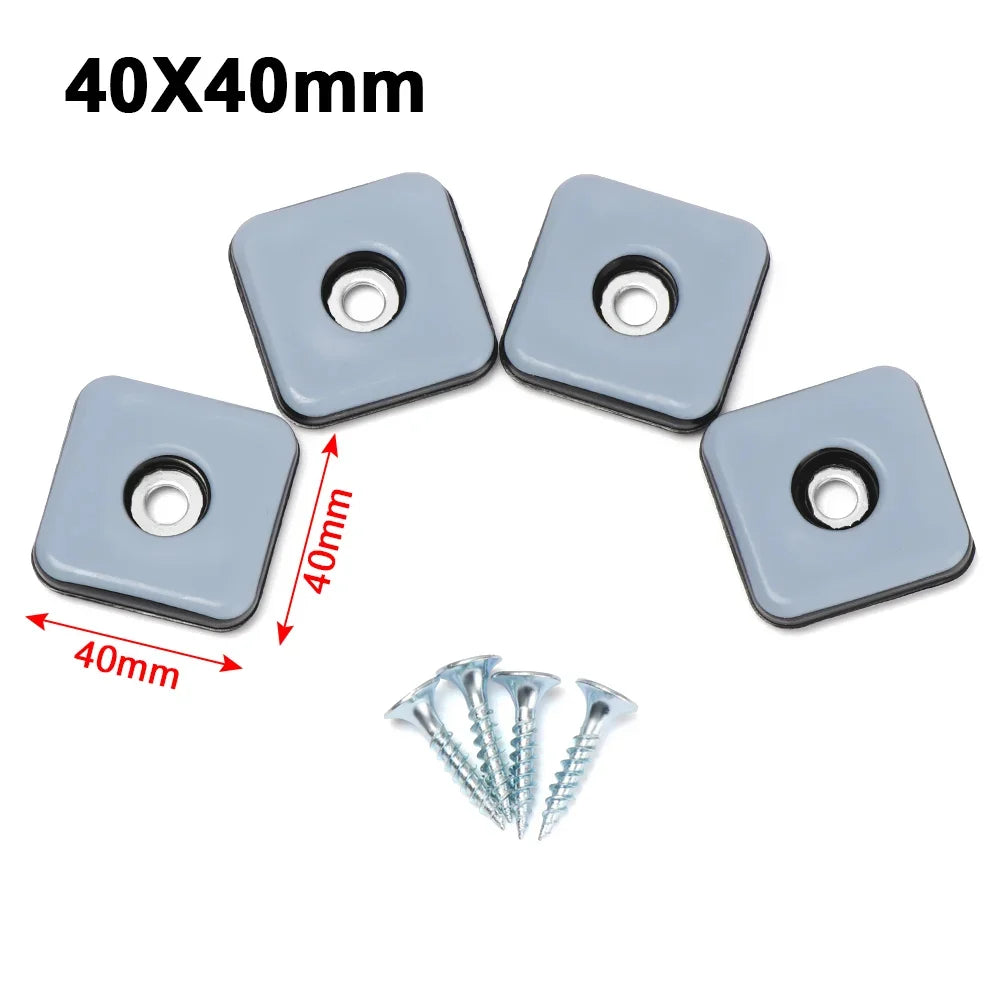 4/8pcs Furniture Leg Slider Pads Easy Move Heavy Furniture Table Bases Protector Legs Anti-abrasion Floor Mat with Screws