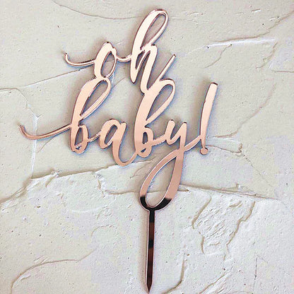 New Acrylic Kids Happy Birthday Cake Toppers Gold Boy or Girl Birthday Party Cake Topper for Baby Shower Gift Dessert Decoration
