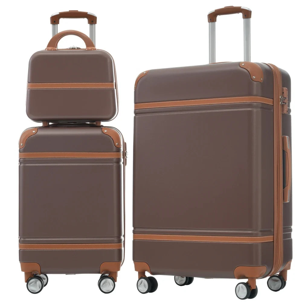 3 Piece Hardshell Luggage Set 20/28 Inch with Cosmetic Case Lightweight Spinner Suitcase TSA Lock Travel Luggage