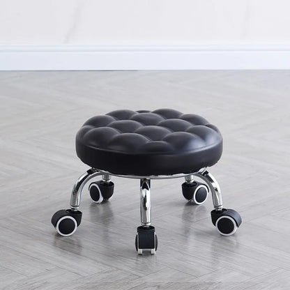 Household wheeled floor-cleaning chairs, wheeled seam sealing stools, low stools, rotating nail and pedicure round stools  스툴