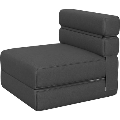 Foldable Sofa Bed Convertible Sleeper Chair with Pillow Comfort Sofa Chair High-Density Memory Foam Removable Linen Cover