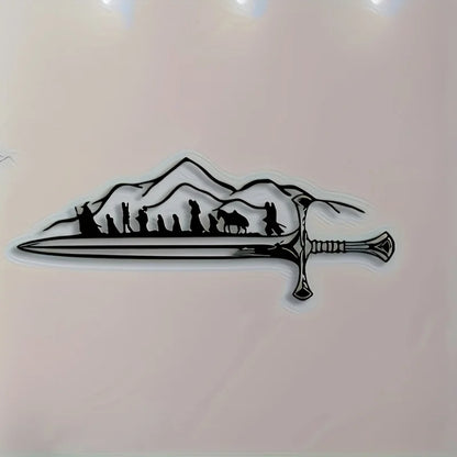 "The Fellowship of the Ring" Metal Wall Art - Retro Iron Silhouette Mural, Frodo and Sam, Fantasy Home Decoration for LOTR Fans