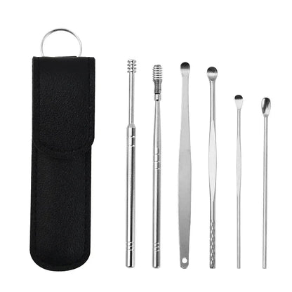 Effective 6Pcs Earwax Cleaning Tool with Spiral Earpick and Ear Curette, Ear Care Tool for Daily Use