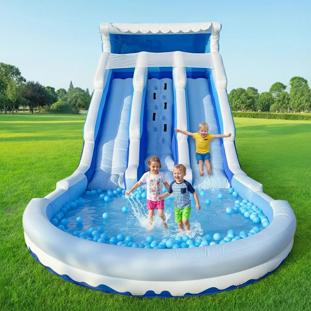 Water Slide for Adults Kids Double  Inflatable Adult Water Slides with Blower, Giant Blow Up Water Slide Backyard