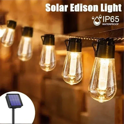 LED Solar Light Outdoor Waterproof S14 Ball Bulb String Lights Papaya Courtyard Christmas Decoration