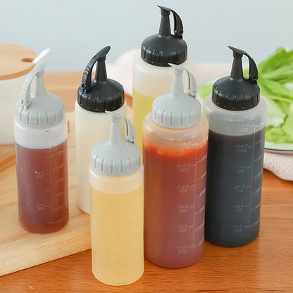 175ML/350ML Large Squeeze Condiment Bottles With Nozzles Ketchup BBQ Sauces Olive Oil Bottle Dispenser Squeeze Sauce Bottle