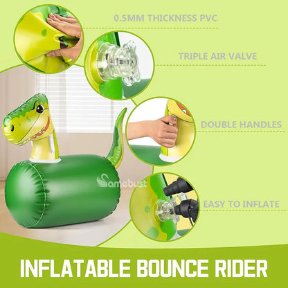 Camebust Inflatable Hopping Toddlers Toys Bouncy Unicorn Horse Dinosaur，Jumping Bouncing Animal Hopper for Party Decoration