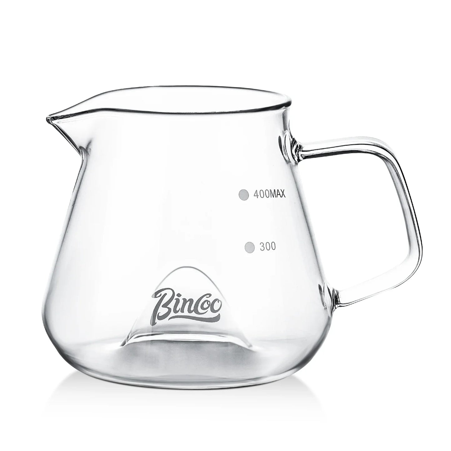 Bincoo 400ML Clear Glass Coffee Carafe Heat Resistant Visual Brewing Control Easy Sharing Pour over Coffee Maker