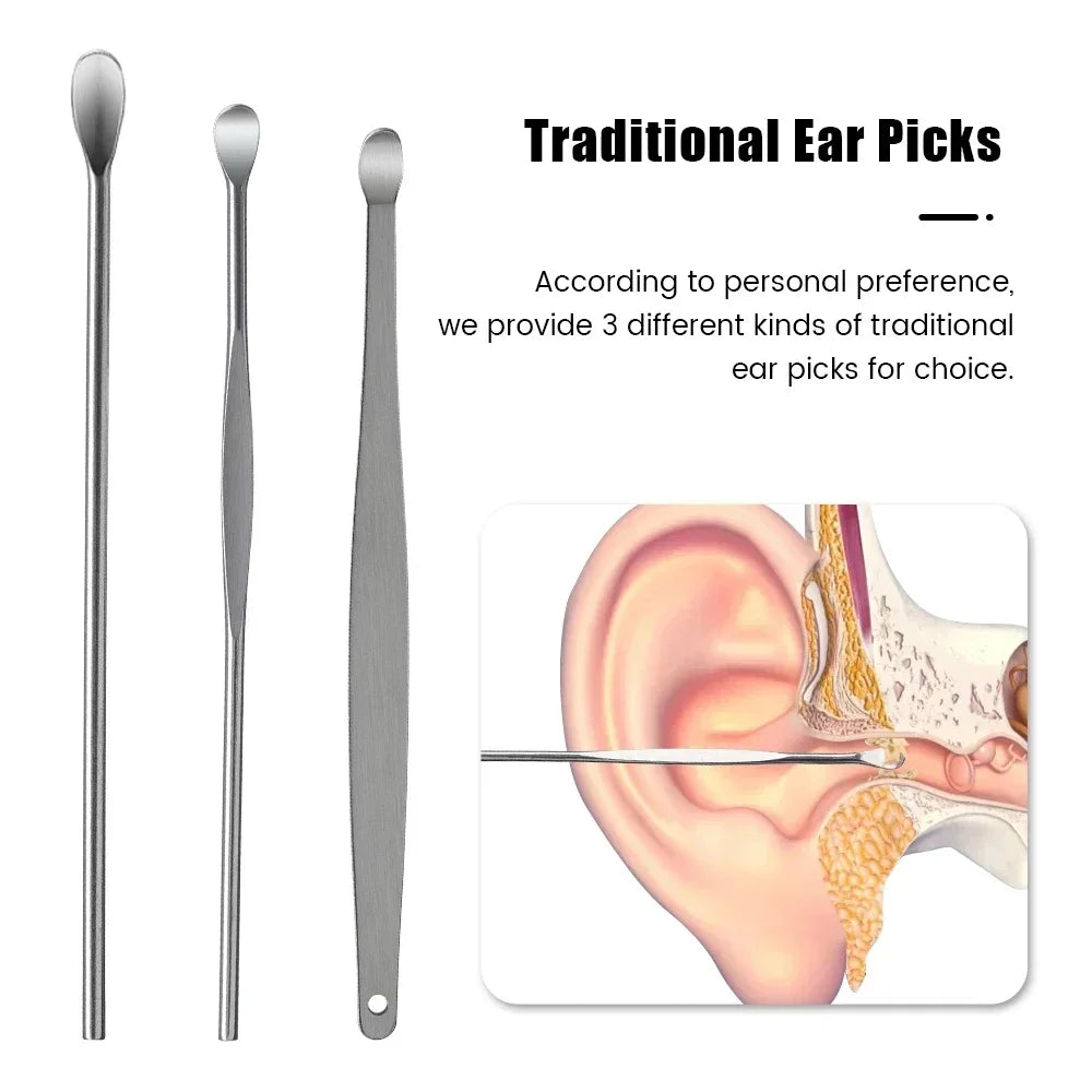 Effective 6Pcs Earwax Cleaning Tool with Spiral Earpick and Ear Curette, Ear Care Tool for Daily Use