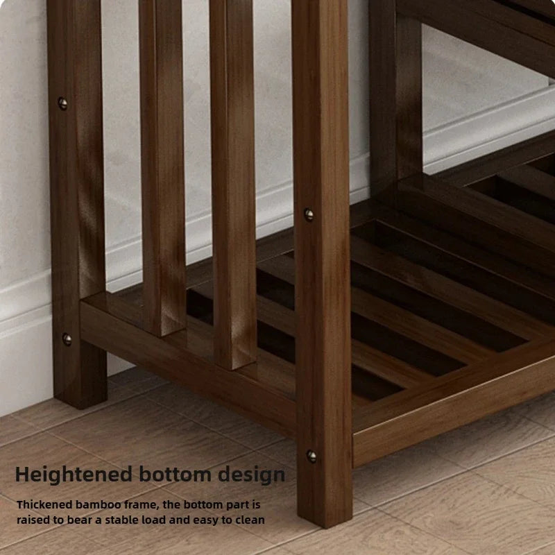 Shoe change stool Home door entry bench Solid wood shoe stool Storage shoe rack Simple bench Soft bag Sofa stool