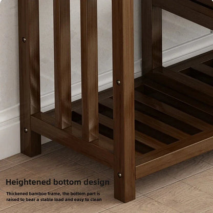 Shoe change stool Home door entry bench Solid wood shoe stool Storage shoe rack Simple bench Soft bag Sofa stool