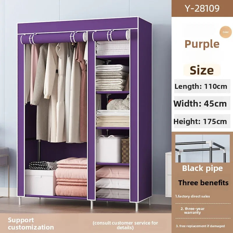 Simple wardrobe storage non-woven fabric assembly folding foreign trade e****mical cloth wardrobe