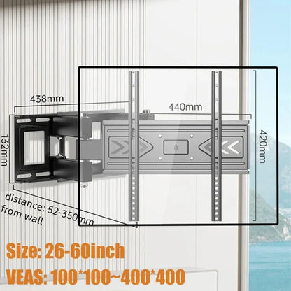 BEISHI Full Motion Mount with Dual Arms TV Wall Mount for Most 32-70 inch TVs, Holds up to 88lbs, Max VESA 600x400mm