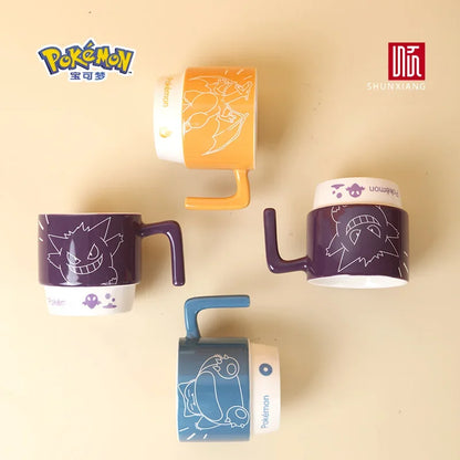SHUNXIANG Pokémon Licensed Ceramic Mugs Snorlax Stackable Kawaii Anime Boy Girl Breakfast Milk Juice Cup Home Coffee Cup Gifts