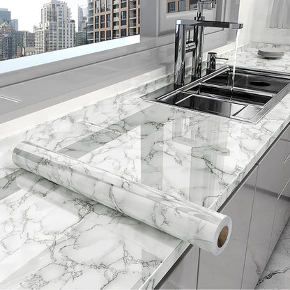 55cm Marble Self Adhesive Wallpaper Vinyl Contact paper PVC Waterproof Wall Stickers For Livingroom Kitchen Home Decor Film  ﻿