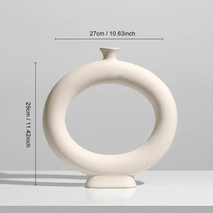 Nordic Style Flower Vase Morandi Geometric Vase Ceramic Art Crafts Bedroom Living Room Desktop Decoration Vase Decoration Home