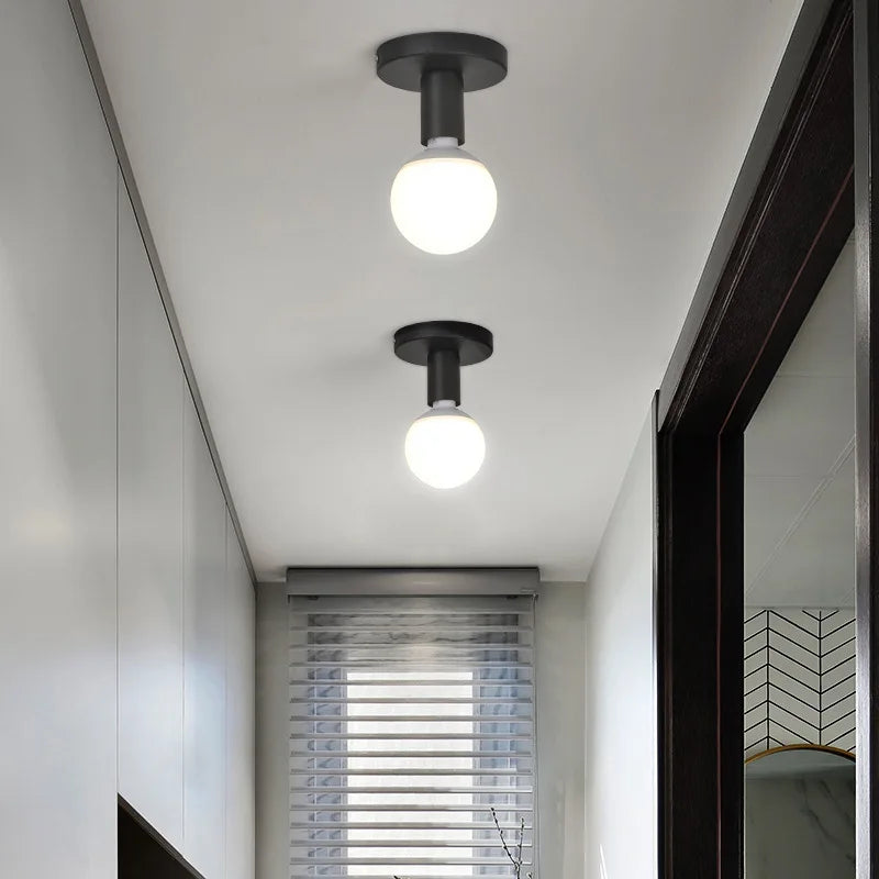 Modern Black E27 Lamp Base Nordic Retro Iron lamp Decor For Living Room Bedroom Bathroom Ceiling Light Wall Lamp Holder