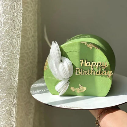 New Simple Style Happy Birthday Cake Topper Flank Footless Gold Acrylic Kids Party Cake Toppers Baby Shower Dessert Decoration