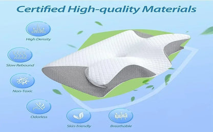 Butterfly Shape Slow Rebound Pillow Memory Foam Cervical Pillow Ergonomic Contour Orthopedic Pillow Neck Pain Support Pillows