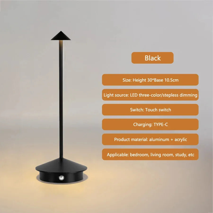 Hotel Rechargeable Table Lamp Creative Dining Touch Led Bar Coffee Pina pro Table Lamp Lampada Da Tavolo Decorative Desk Lamp