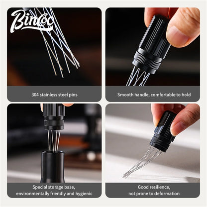 Bincoo Espresso WDT Tool, Professional Coffee Distributor Needle for Breaking Clumps and Ensuring Even Grounds Preparation