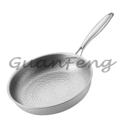 Three-layer frying pan, home cooking frying pan, non-stick hammer frying pan, kitchen use