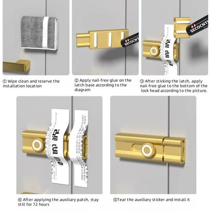 Anti-theft Old Door Lock Buckle Lock-adhesive Indoor Anti-locking Bolt No Punching Pins Latches Gate Hardware Home Improvement