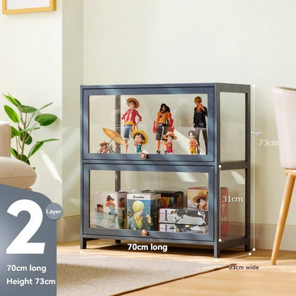 Handmade display cabinet, imitation glass transparent dustproof display cabinet, Lego toy acrylic storage box, bookshelf shelf
