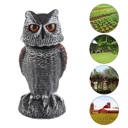 Owl Decoy Owl Decoy to Scare Birds Plastic Shake Head Owl Decoy To Scare Birds Away Scarecrow Fake Owl Outdoor Garden Decoration