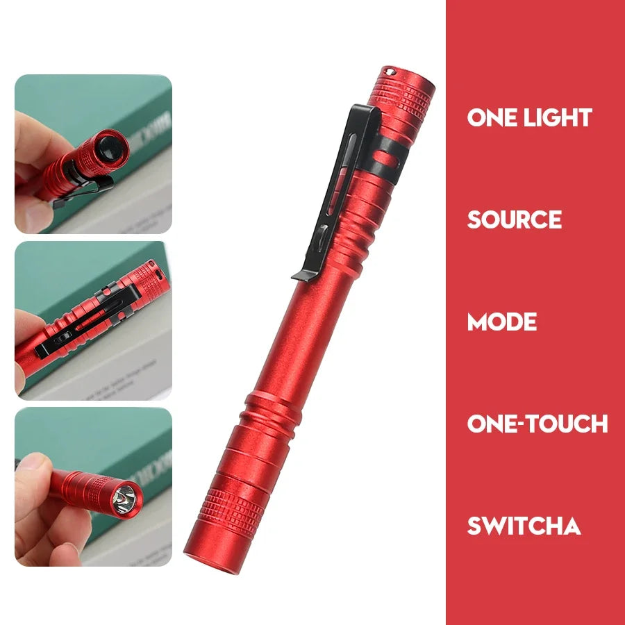 LED Flashlight Pen Light Mini Portable 1000 lumens 1 Switch Mode led flashlight For the dentist and for Camping Hiking Out