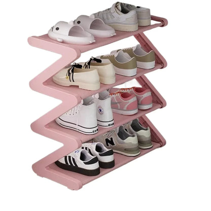 Simple Household Shoe Storage Creative Z-shaped Shoe Rack Multi-layer Assembly Shoe Rack for Dormitories Shoe Storage save space