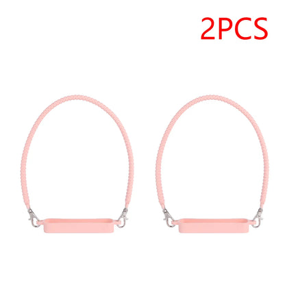 Soft Silicone Water Bottle Handle Silicone Portable Thermo Bottle Sling Carrier Holder With Strap for  Stanley Cup Accessories