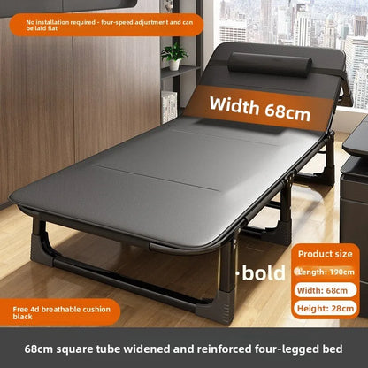 Folding bed office single metal household siesta folding recliner multi-functional camp bed adult siesta artifact