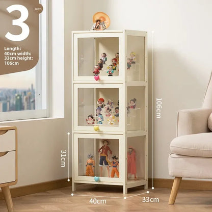 Figure Lego Display Cabinet Household Cream Wind Dustproof Acrylic Transparent Model Toy Blind Box Display Cabinet