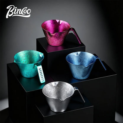 Bincoo Durable Titanium Espresso & Milk Tool, 90ml Dual-Purpose Shot Glass with Scale for Long-Lasting Cafe and Home Performance