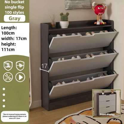 Tipping bucket shoe cabinet, outer entry shoe rack, balcony, entrance cabinet, living room large-capacity storage cabinet