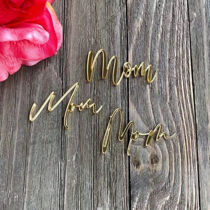 Happy Mothers Day birthday Cake Topper Gold Simple design Acrylic MOM Party Cake Toppers Mother's Day Gifts Dessert Decoration