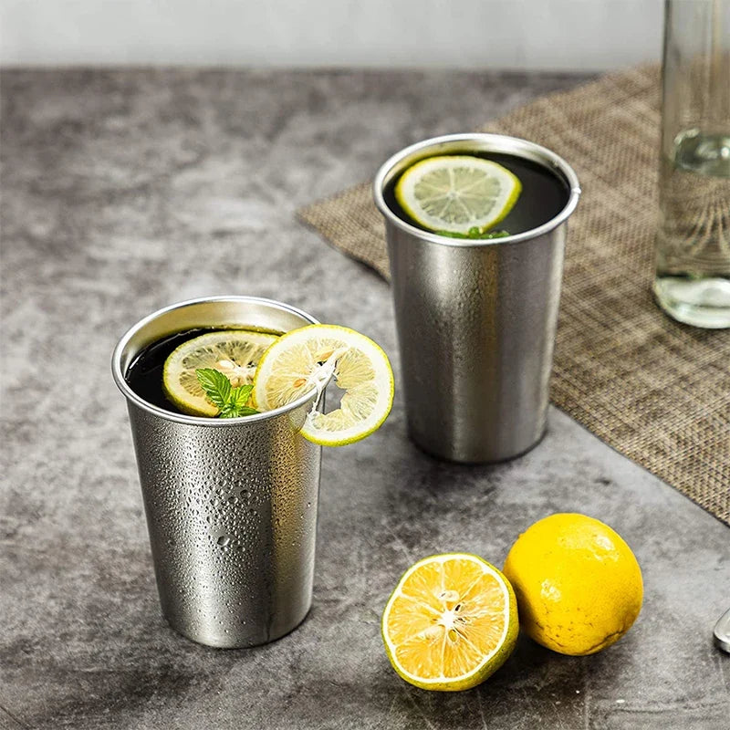 500ML Premium Stainless Steel Cup Healthy Unbreakable Pint Cup Stackable Metal Drinking Glasses Travel Outdoor Camping Cup YY113