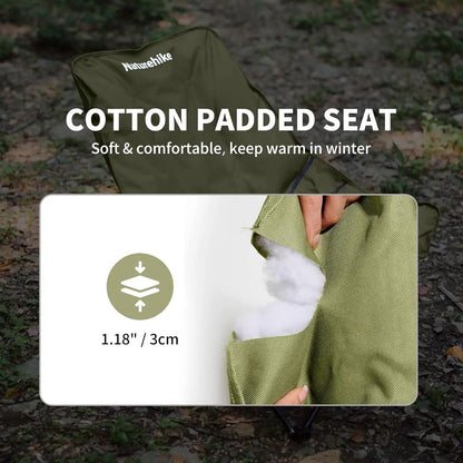 Oversized Adjustable Folding Camping Chair with Padded Seat, Side Pocket & Carry Bag