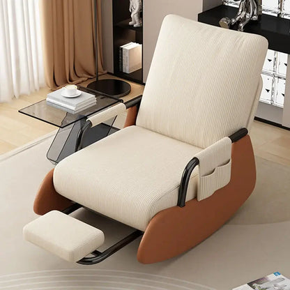 Reclining chair lunch break folding lazy sofa chair adults can sit reclining office nap chair balcony household rocking chair