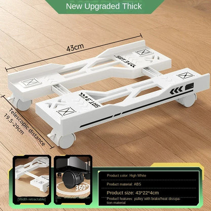 Adjustable Mobile CPU Stand, Ventilated Computer Tower Stand PC Tower Stand with 4 Caster Wheels Fits Most PC, Under Desk Holder