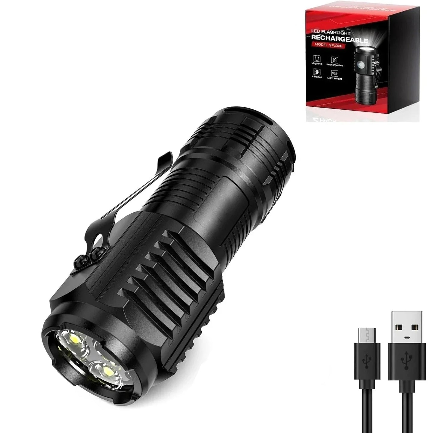 Portable Mini LED Handheld Flashlight Powerful Fingertip Torch Outdoor Waterproof Hiking Camping Flash Light with Pen Clip