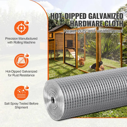 Hardware Cloth 36" 48" x 50'/100' Wire Mesh Roll Chicken Fence 1/2" 19 Ga