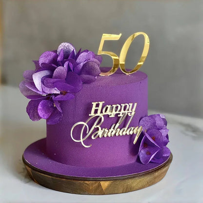 2025 New Happy Birthday Cake Topper Dessert Decoration Gold Side Acrylic Kids Party Cake Toppers for Baby Shower Baking Supplies