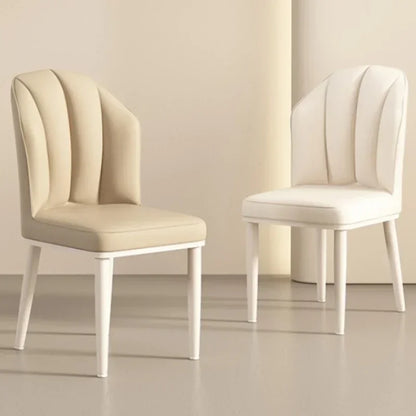 Cream Dining Chair - Modern Minimalist Lounge Chair with Wooden Legs, Mid-Century Accent Chair for Living Room & Dining Room