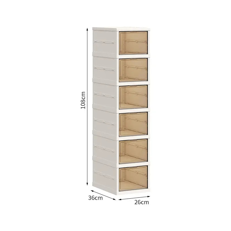 Household Goods Home Dust-proof  No Installation Foldable Transparent Folding Shoe Box, Large Capacity Shoe Storage Box