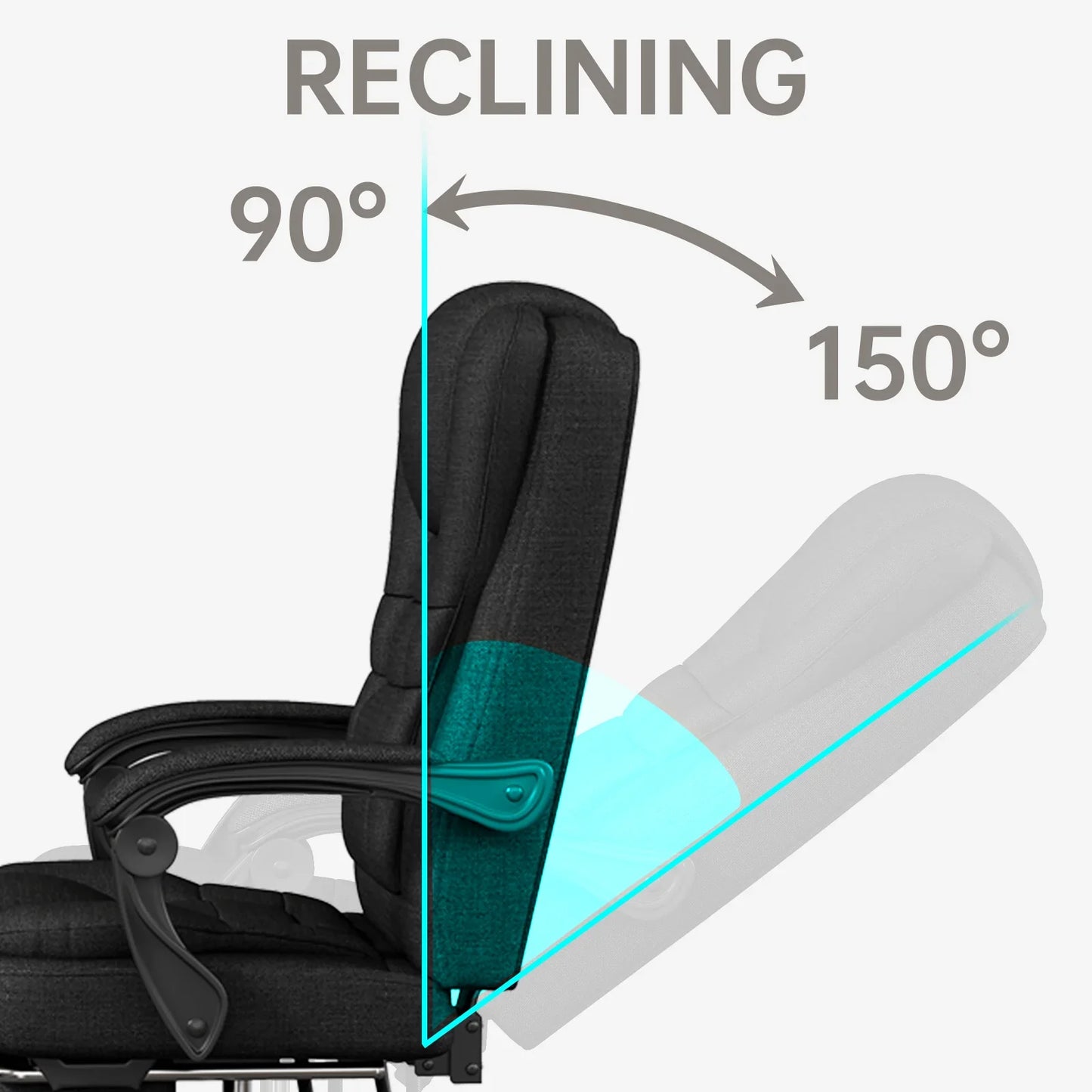 Ergonomic Executive Office Chair - High Back Chair with Headrest & Lumbar Support, Premium Home Office Chair - Adjustable Height