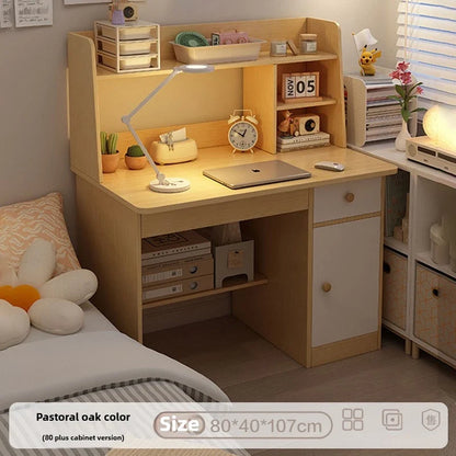 Desk, bookshelf, integrated computer desk, home bedroom, small table for students to learn to write