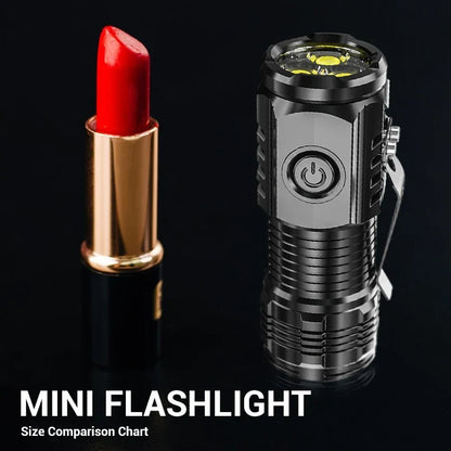 Super Bright Mini 3LED Flashlights With Pen Clip Built in Battery USB Charge Flashlight Outdoor Portable Torch Emergency Lamp